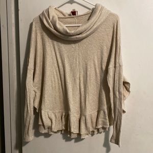 Anthropologie Ruffle Edge Sweater